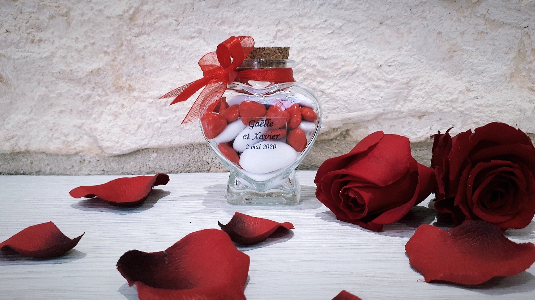 Bougie Rose - Pot en verre -Bois de rose – La Boite à Dragées