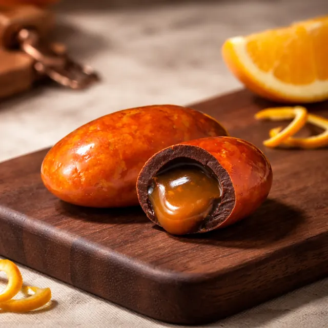 Dragée Chocolat coeur orange 250gr