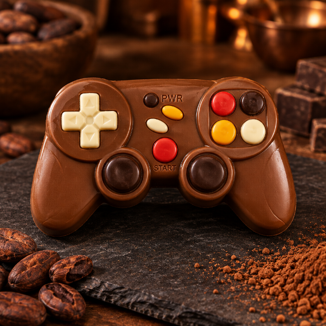 manette de jeux video en chocolat