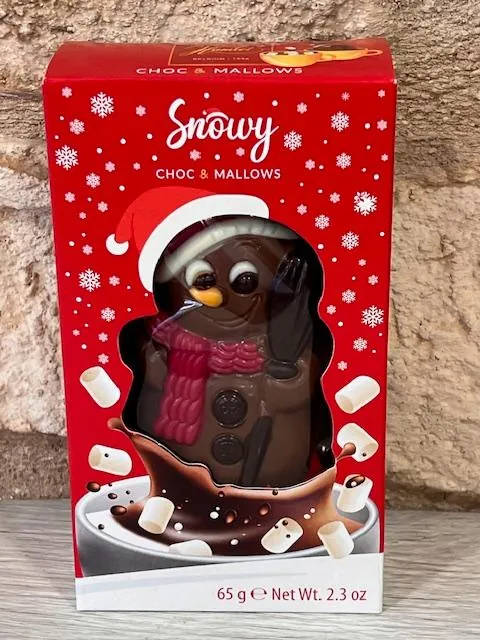 Bonhomme de neige au chocolat garni de guimauves