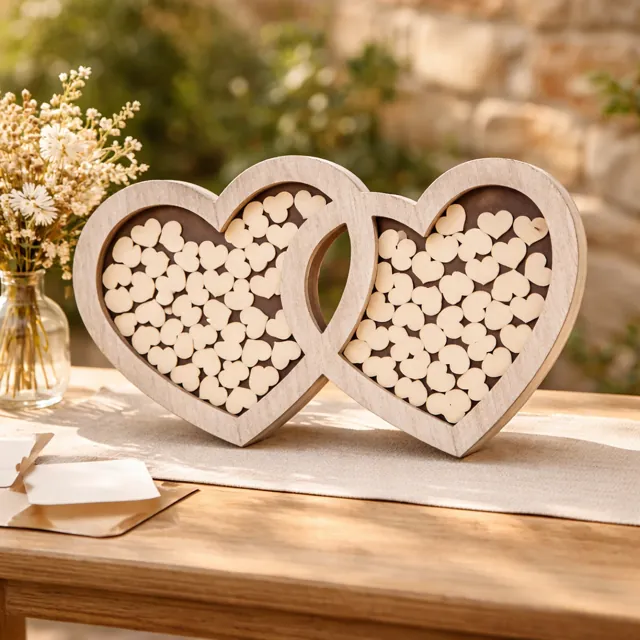 livre d'or Double coeur à poser