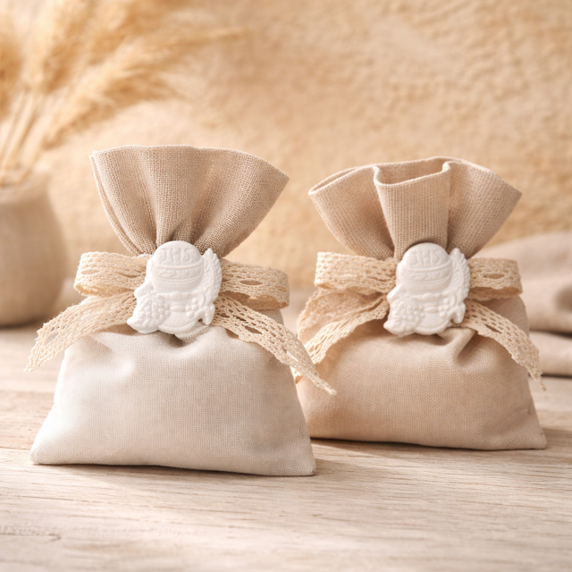 Sac coton décoration plâtre communion