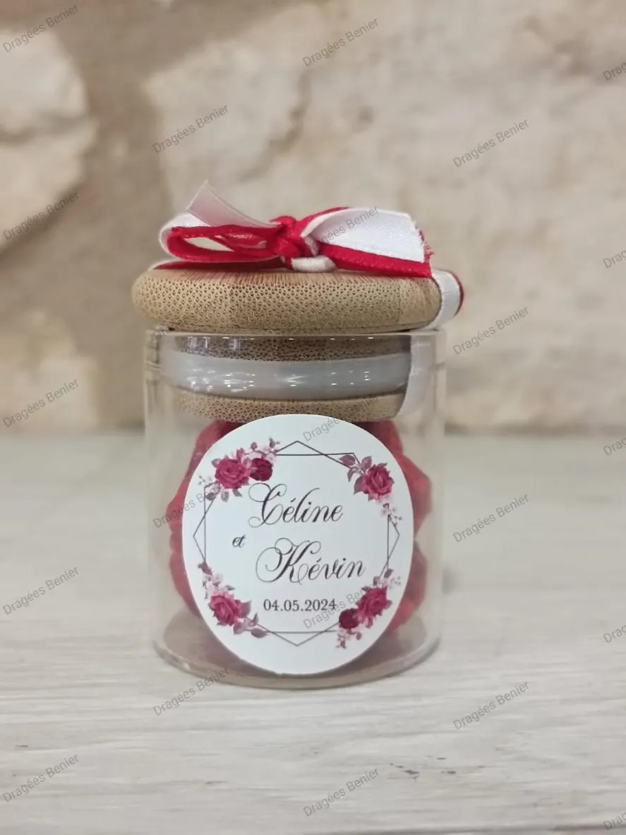 cadeau invité pot couvercle bois praline