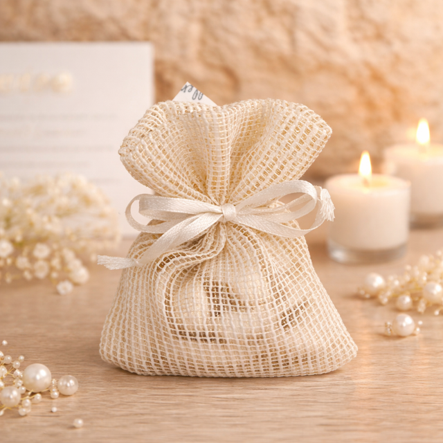 sac filet blanc liseré or