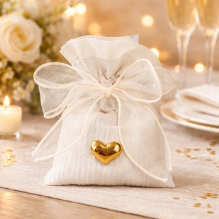 sac ivoire coeur doré