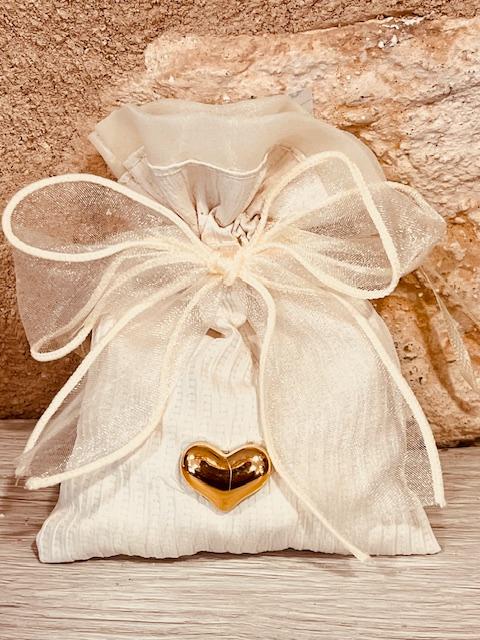 sac ivoire coeur doré