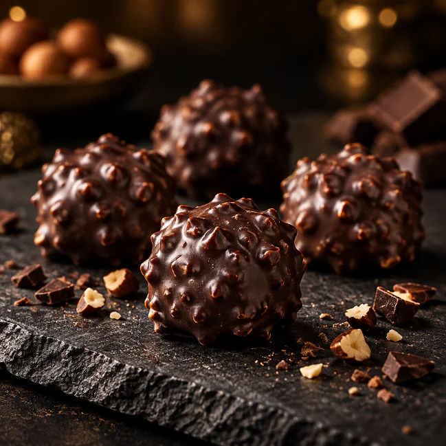 Chocolat Greta - Rocher praliné Lait ou Noir 100gr