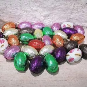 Oeufs Chocolat pliés sous Alu