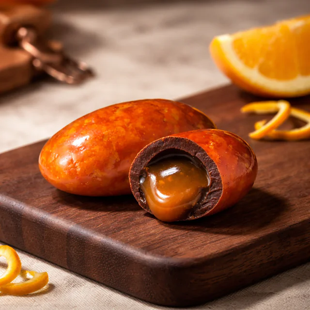 Dragée Chocolat coeur orange 250gr