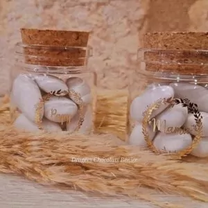 Fiole Mamie verre couronne floque or