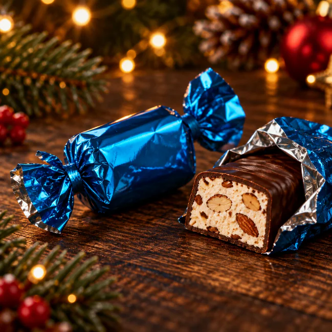 papillotes nougat entobée de chocolat noir 250gr