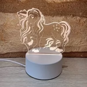 Lampe LED 3D licorne