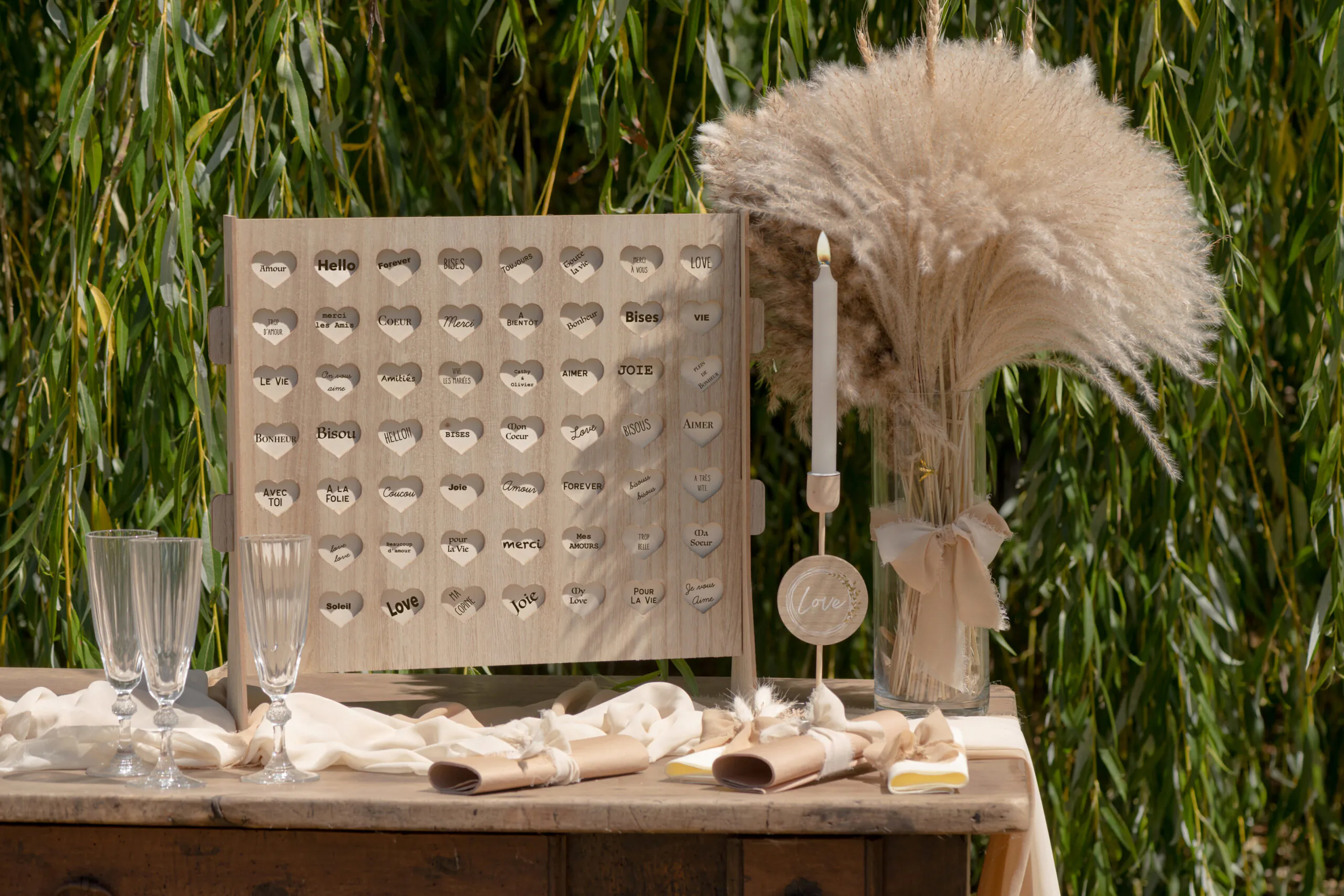 cadre à voeux en bois